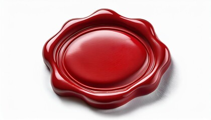 red wax seal or signet isolated on white background generative ai
