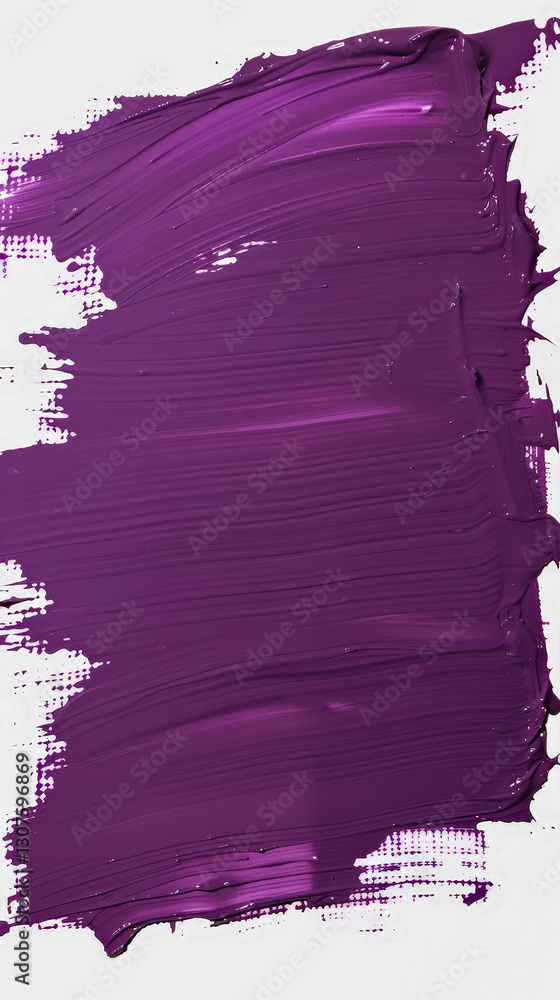 Poster vibrant deep purple paint is applied in broad strokes on a canvas, emphasizing texture and artistic 