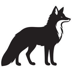 Fox Standing Silhouette Vector Art Minimalist Wildlife Illustration Design