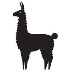 Llama Silhouette Simple Illustration Cute South American Animal Design