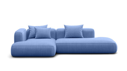 Modern sofa on transparent background with shadow. Furniture mockups and presentations.