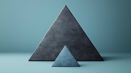 Fototapeta premium Dark stone pyramids subtly arranged against a serene teal backdrop. AI Generated