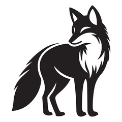 Elegant Black Fox Silhouette Vector Illustration Wildlife Animal Design