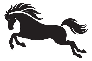 Dynamic Black Horse Silhouette Vector Illustration for Creative Projects