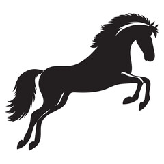 Black Horse Galloping Silhouette Vector Image for Dynamic Design