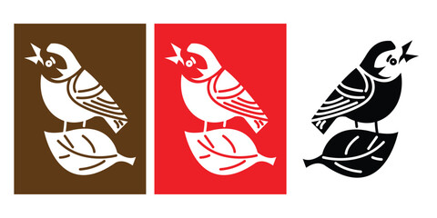 A sparrow vector logo design isolated on white