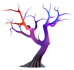 PNG Colorful abstract twisted tree