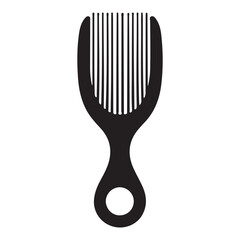 Afro Pick Hair Comb Silhouette with Round Handle Design