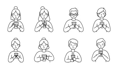 This icon represents people drinking coffee and is presented as a usable vector icon.