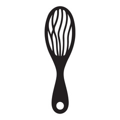 Unique Hair Brush Silhouette Illustration for Styling and Grooming