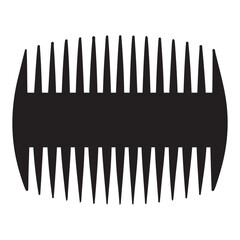 Detailed Hair Comb Silhouette Illustration for Styling Hair