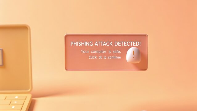 Phishing protection and fraud cybersecurity, A visual representation of an antivirus successfully blocking a phishing attack.