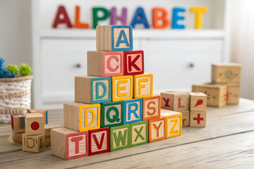  Colorful Wooden Alphabet Blocks – Early Learning and Fun Education