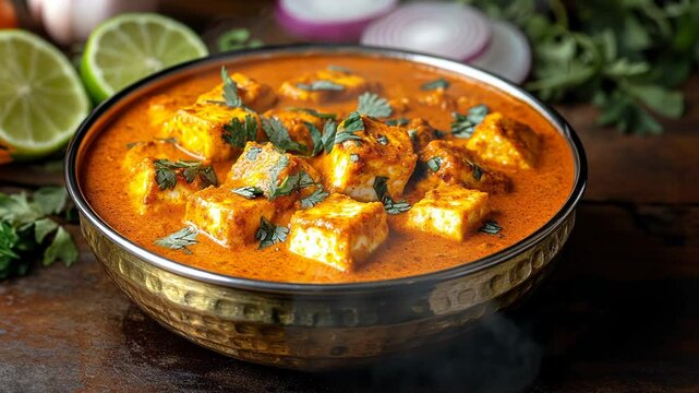 Paneer tikka masala Indian dish sauce gravy butter
