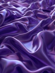 Fototapeta premium Sophisticated purple satin with sharp pleats shines under soft lighting, enhancing its 3D texture