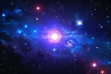 Obraz premium Stunning space wallpaper background with deep cosmic colors and glowing stars. Perfect for sci fi designs, digital art, and futuristic themes. Ideal for wallpapers, presentations and creative project.