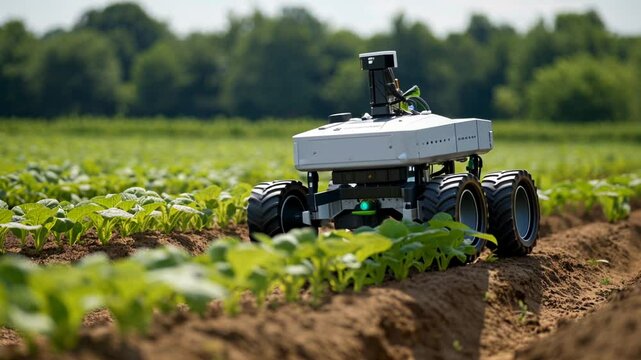 AI robot agriculture smart farm crop planting weed eradication seedling plant