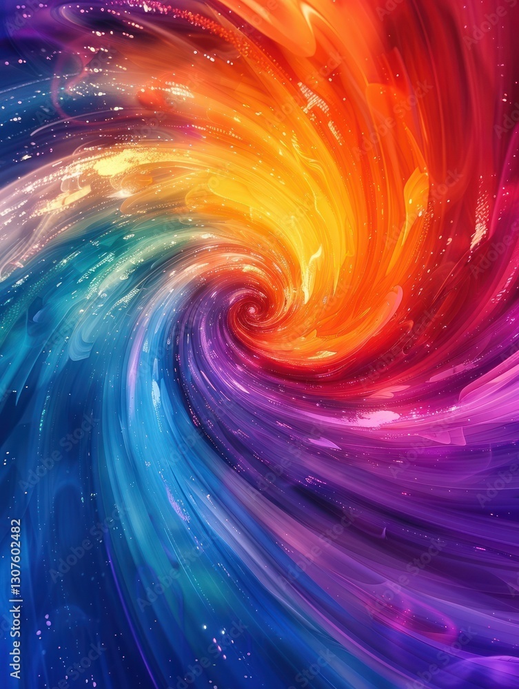 Poster prismatic light refracts into brilliant hues, creating a dynamic vortex with a surreal feeling and f