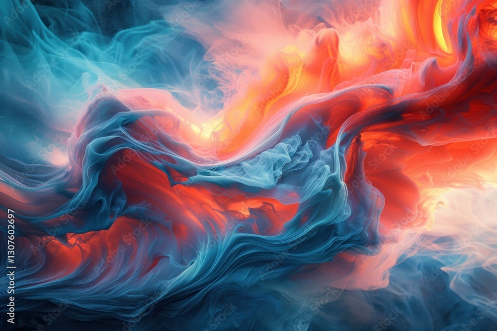 Poster deep colors swirl with bold textures and soft lighting, creating a mesmerizing, almost 3d effect