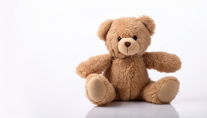 Obraz premium Small Teddy Bear: Isolated Cuteness on White Background
