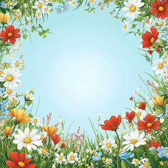 Obraz premium Spring meadow flowers background