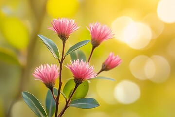 Fototapeta premium Pink Flowers Bloom Sunlight Dappled Garden