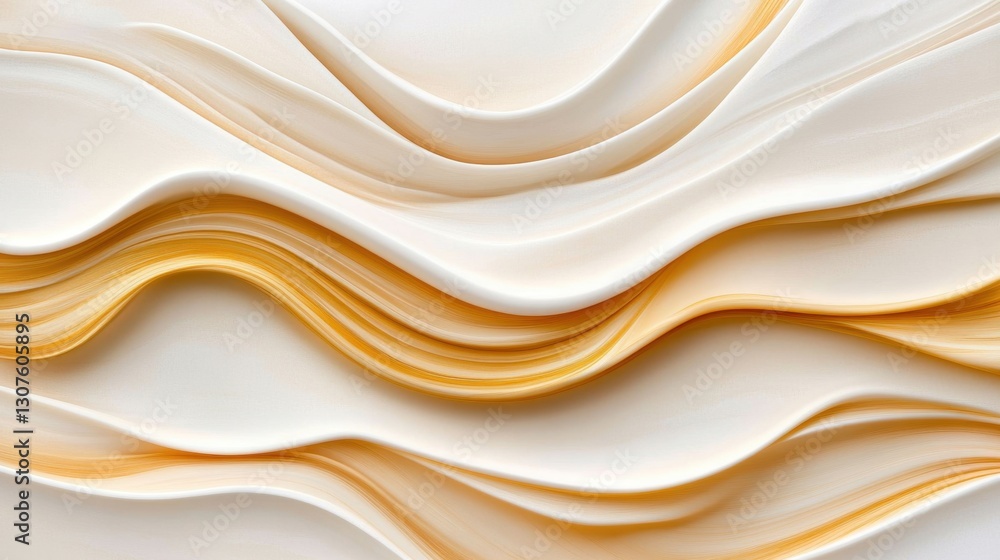 Poster a wave with a yellow and white color scheme. the wave appears to be flowing and has a sense of movem