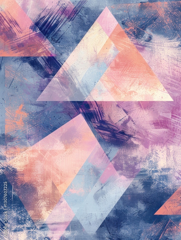 Aufkleber a blend of soft blues and lilacs forms a modern pattern with subtle lighting and structured design