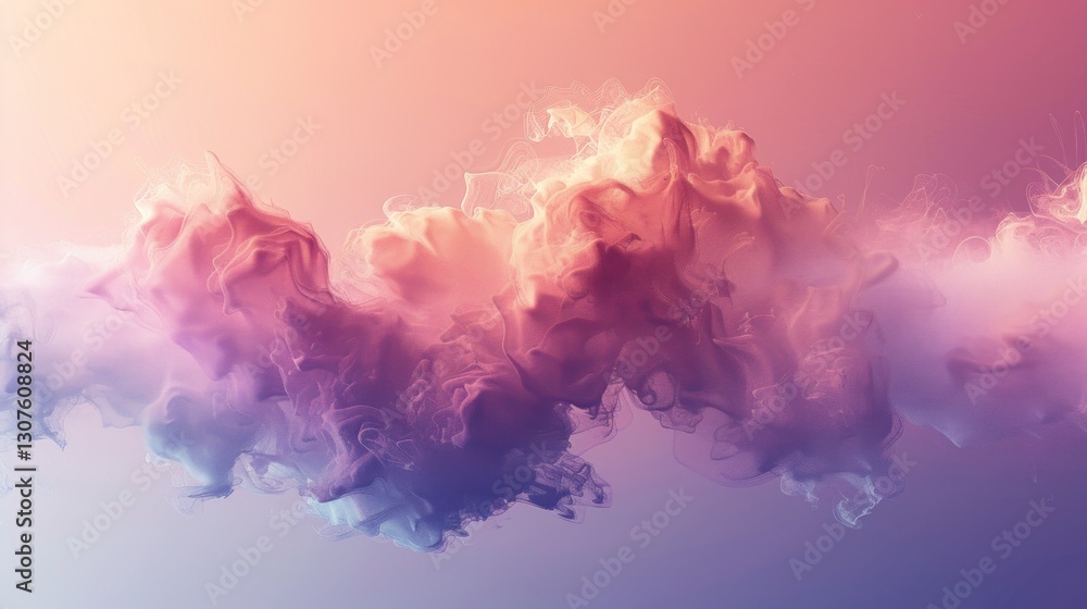 Poster soft organic colors blend with glitch details, creating an engaging and modern visual experience in 