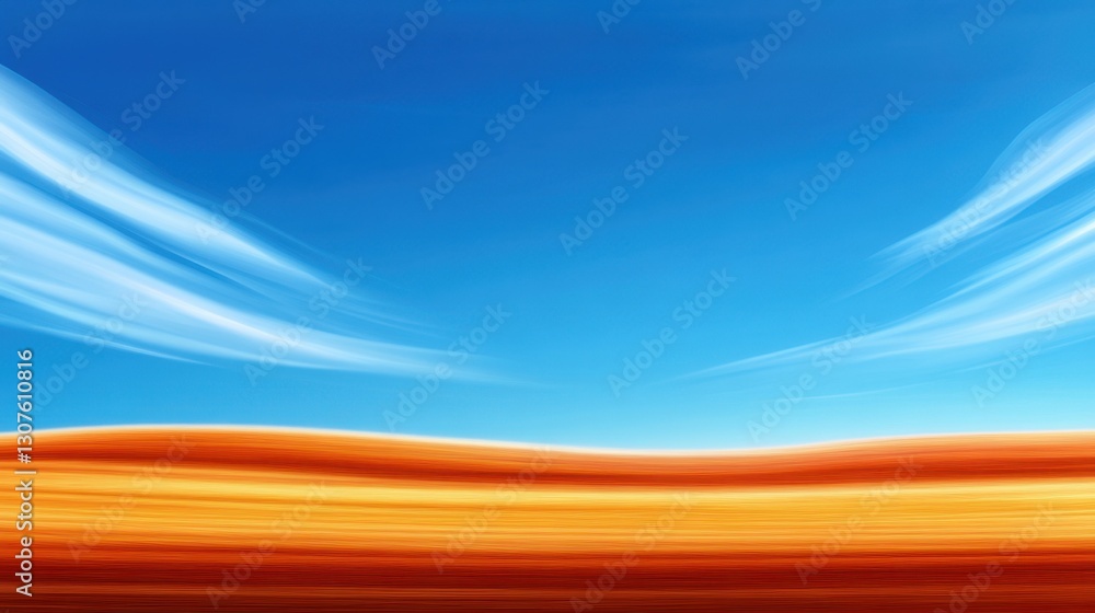 Poster golden wheat field with gentle motion blur, creating a sense of movement