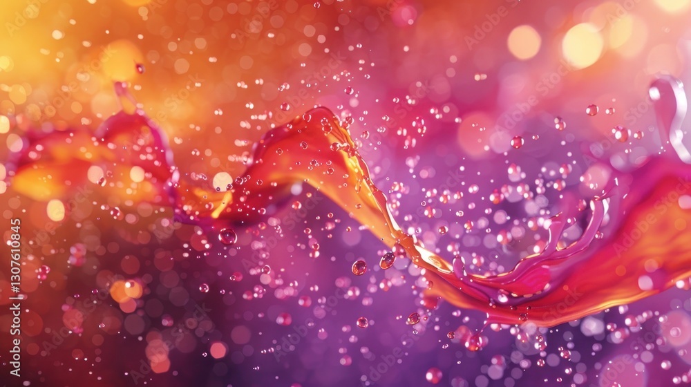 Poster colors collide as vibrant splashes of paint create a dynamic visual display in soft ambient lighting