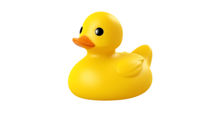 Adorable Yellow Rubber Duck for Bath Time Childrens Toys and Cartoonish Designs Perfect for Websites Blogs and Social Media Content Fun and Playful Image
