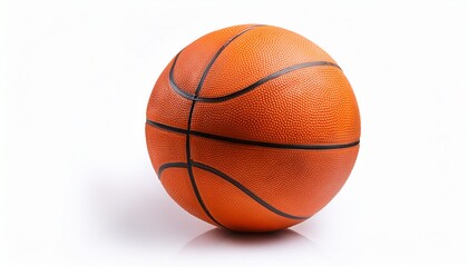 Orange Basketball: Vibrant Ball Isolated on White Background