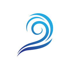 Water wave vector illustration logo