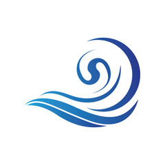 Water wave vector illustration logo