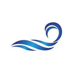 Water wave vector illustration logo