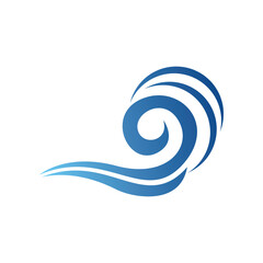 Water wave vector illustration logo