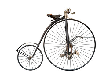 Naklejka premium Retro vintage penny-farthing bicycle isolated png transparent