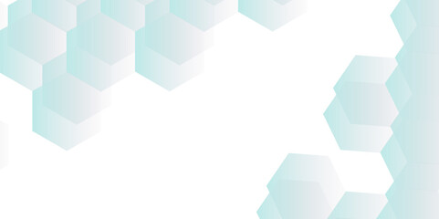 Abstract Medical Banner With polygonal shapes. Soft blue color medical banner template with space for text.  Futuristic abstract honeycomb technology design. Structure molecule and communication.