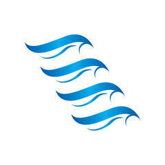 Water wave vector illustration logo