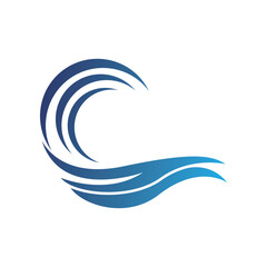 Water wave vector illustration logo