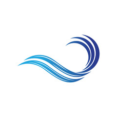 Water wave vector illustration logo