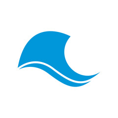 Water wave vector illustration logo
