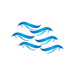 Water wave vector illustration logo