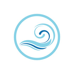 Water wave vector illustration logo