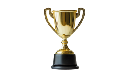 gold trophy cup isolated on white background , transparent png