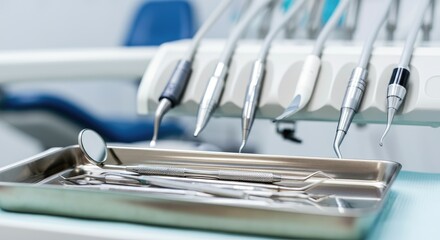 Dental tools and equipment in clinical setting
