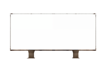 Blank billboard isolated on transparent background