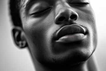 Man with closed eyes