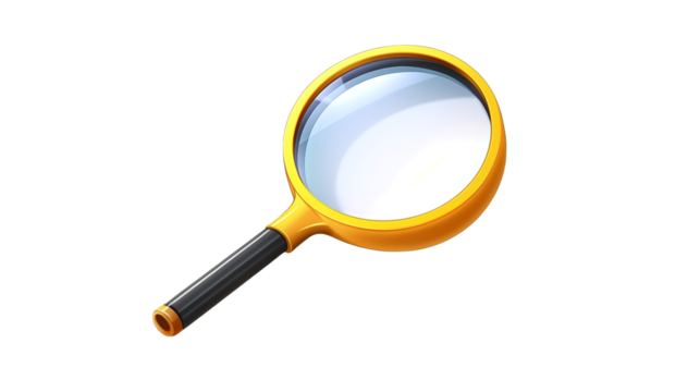 Magnifying Glass Icon Digital Illustration of a Yellow Magnifier for Website Design App Development and Search Concepts